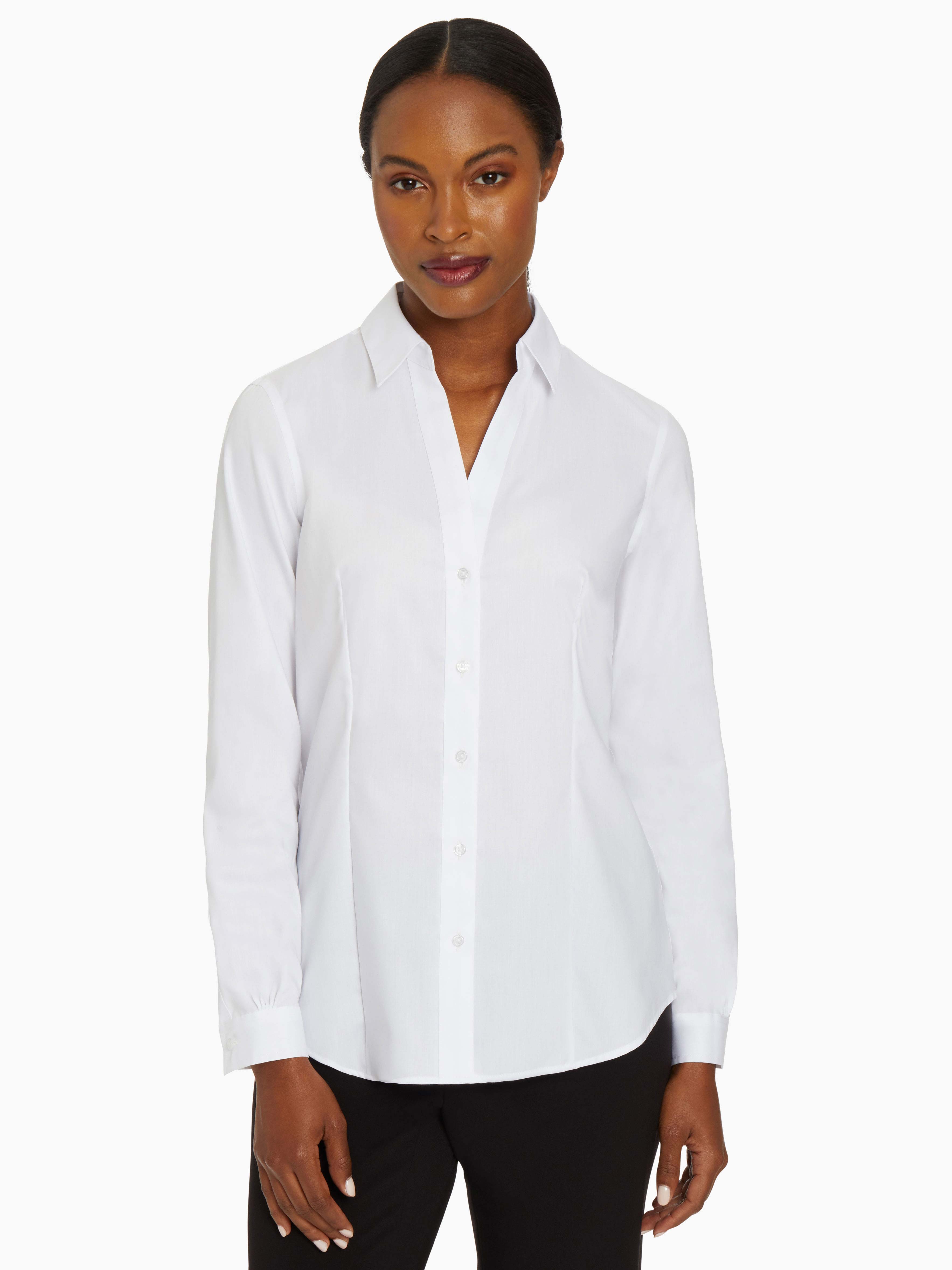 White Easy-Care Shirt - Button Front Shirt