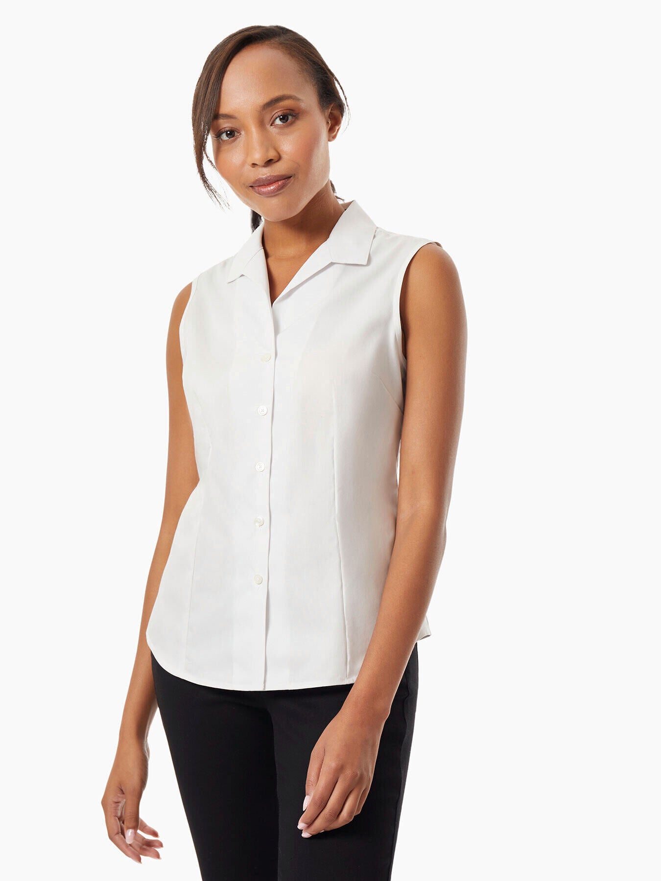 Easy-Care Shirt - White Sleeveless Shirt