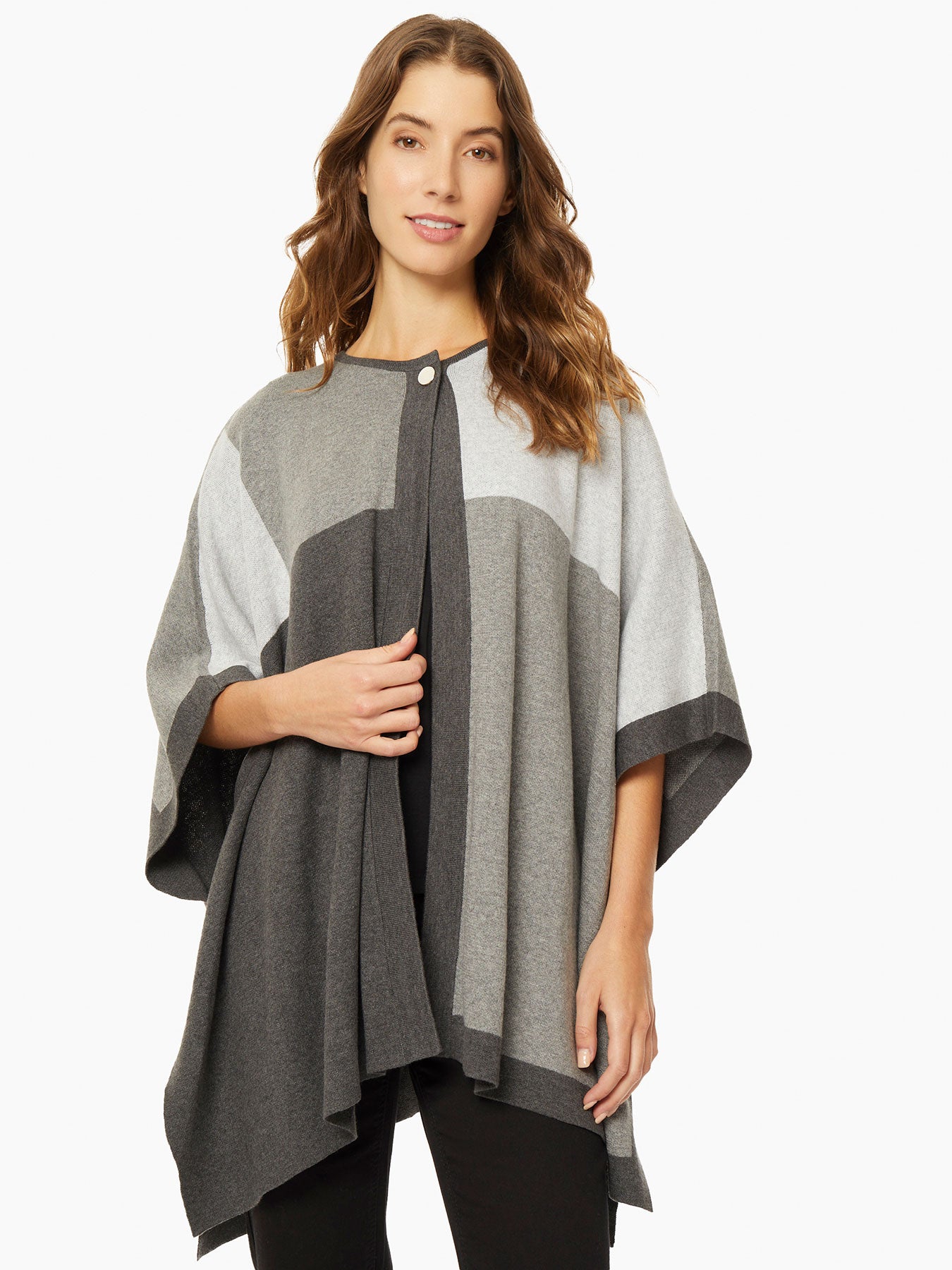 Colorblock Knit Cape