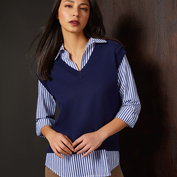 Womens sweater button 2025 up shirt combo