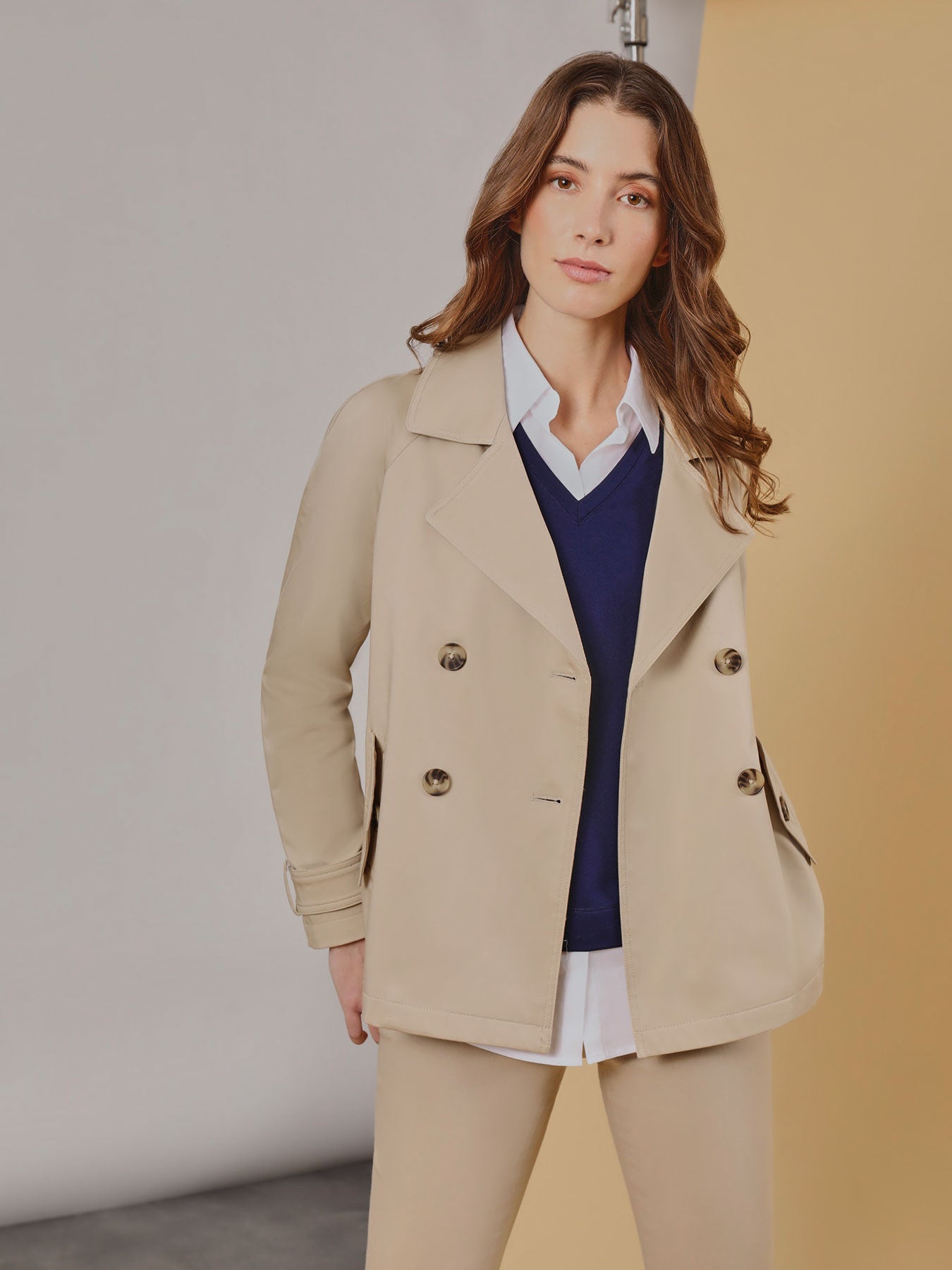 Plus Size Double Breasted Trench Coat