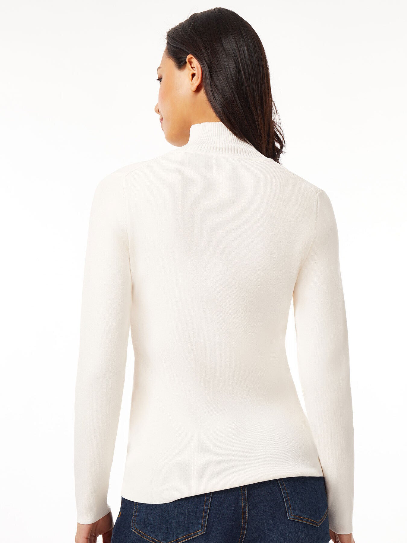 White + Warren Womens Cotton Mock Neck Long Sleeve Pullover Top