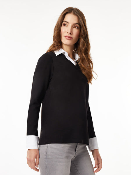 Black jumper and white clearance shirt