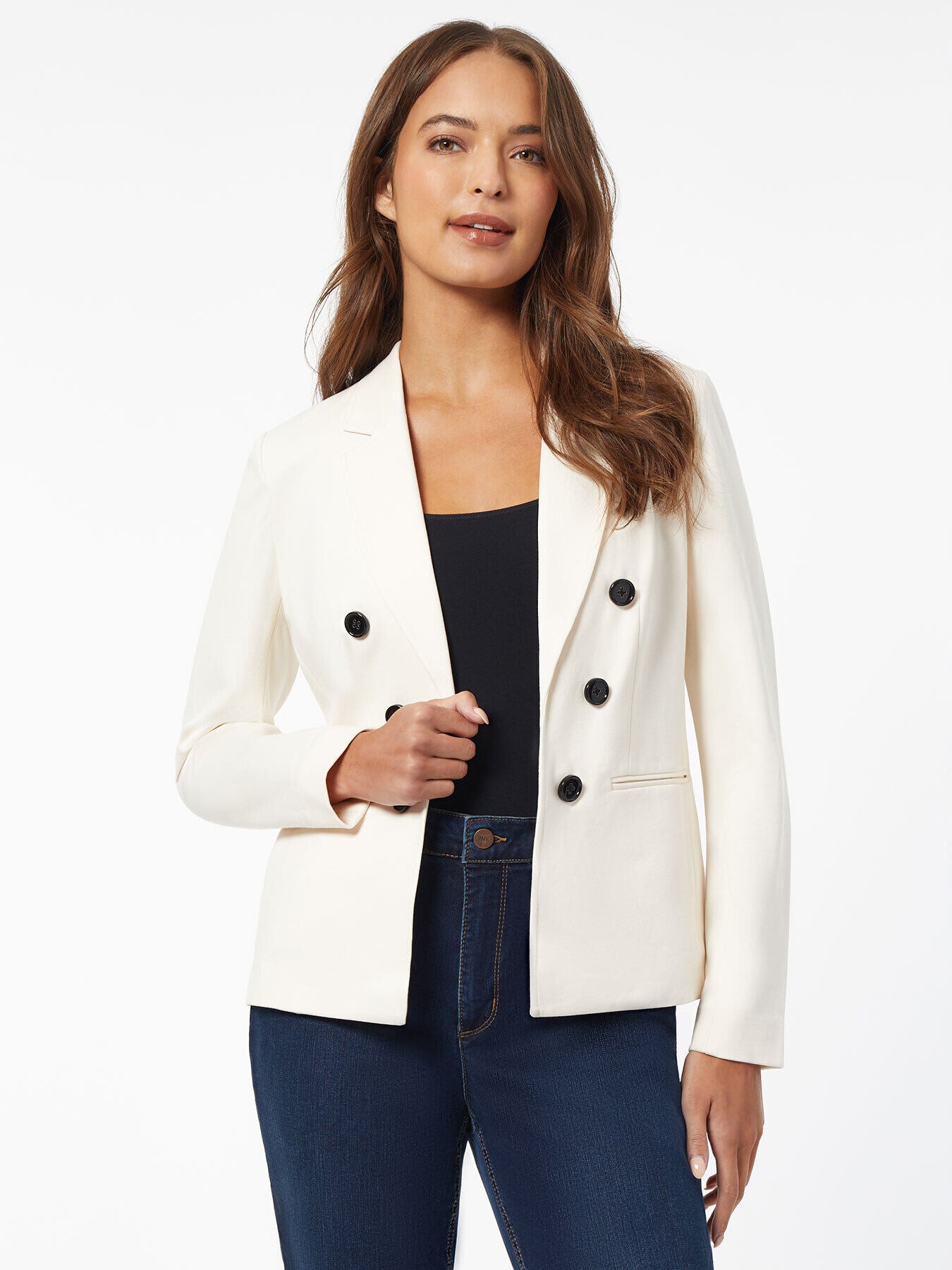 Modern Compression Faux Double Breasted Jacket