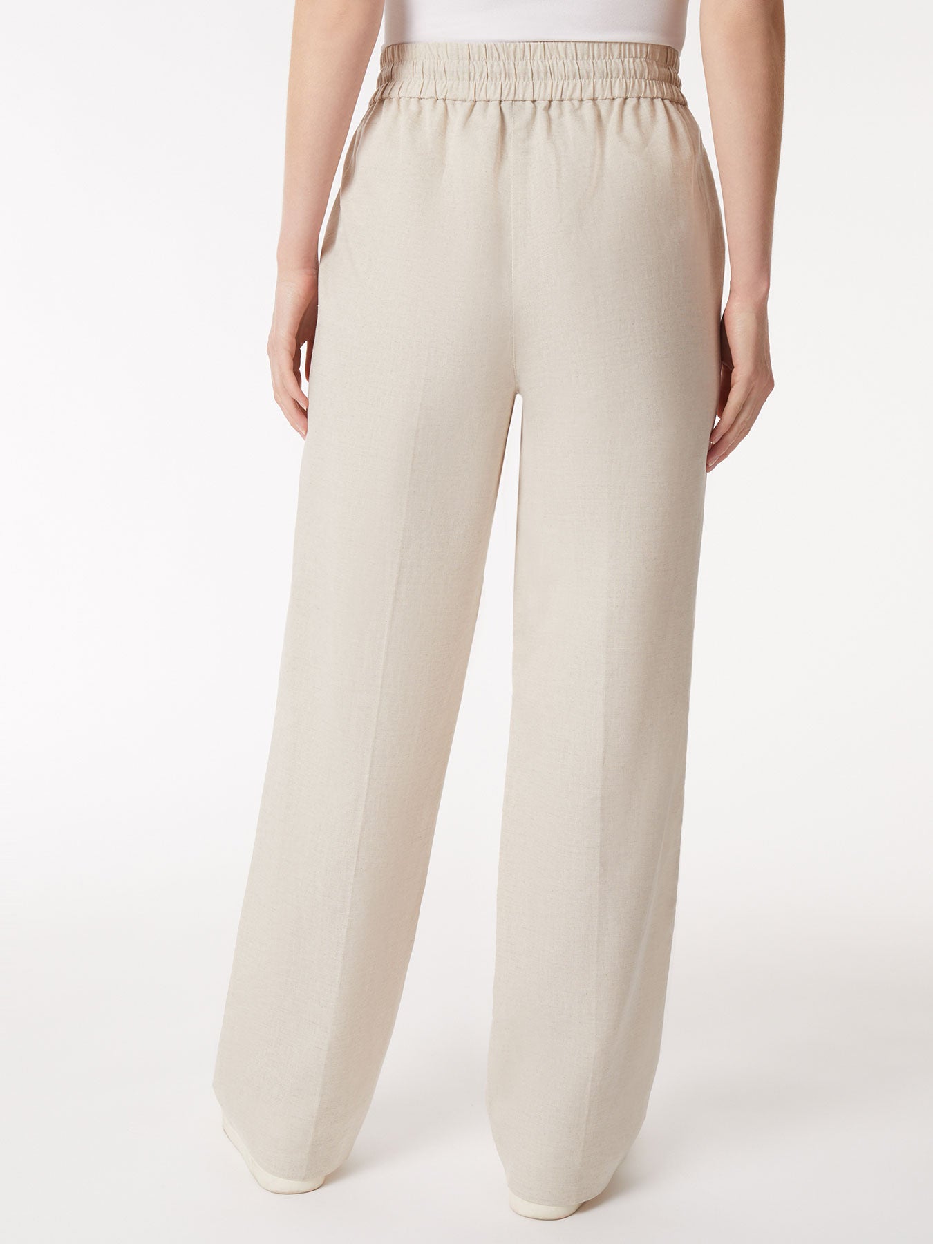 Linen Drawstring Trousers Beige