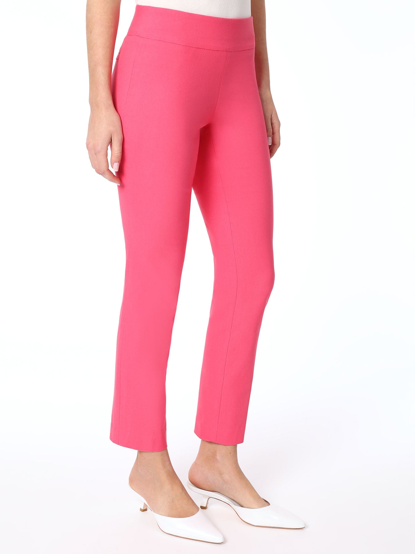 Solid Stretch Pull-On Straight Leg Pant