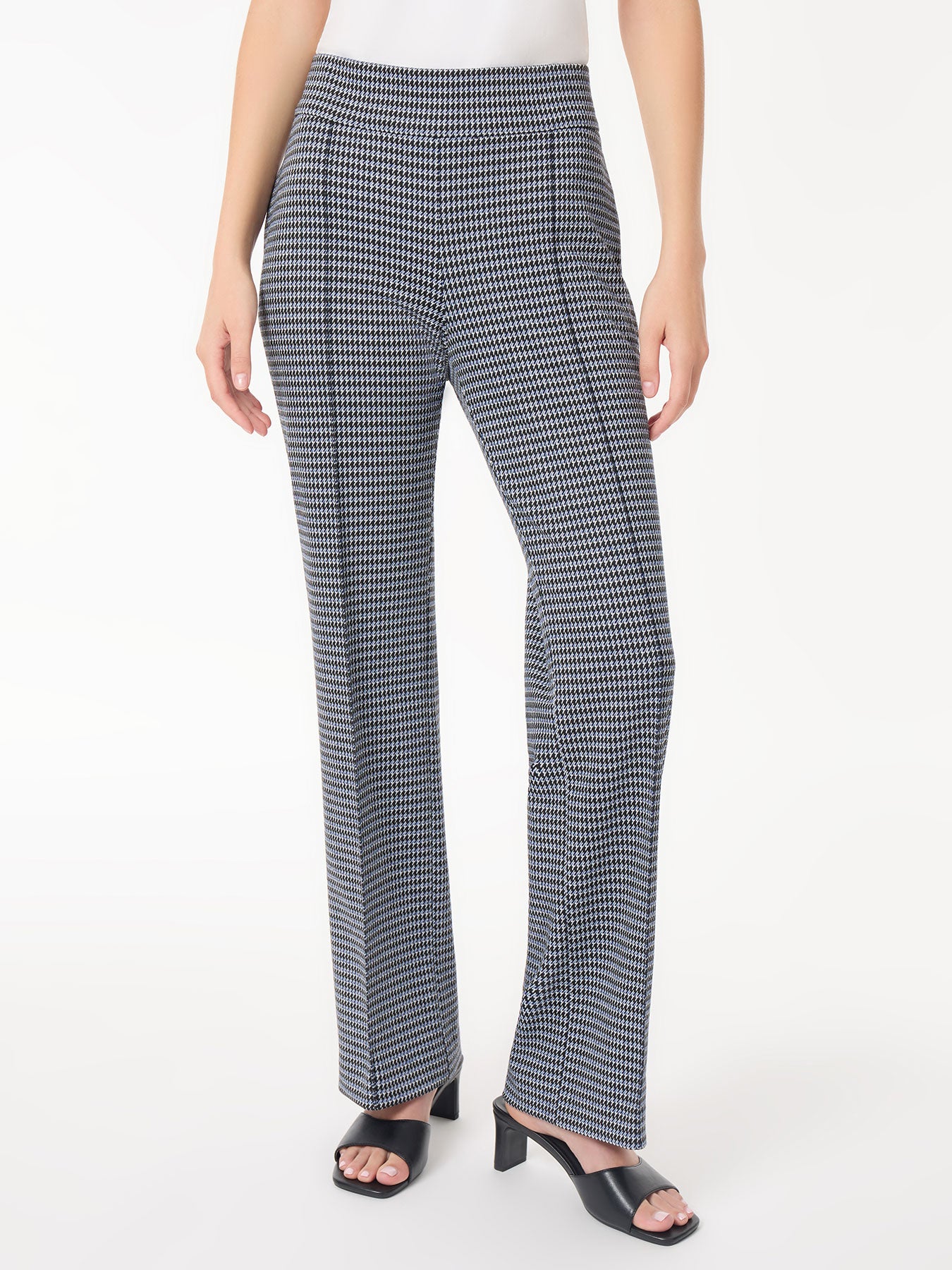 Pull On Houndstooth Wide Leg Knit Pant