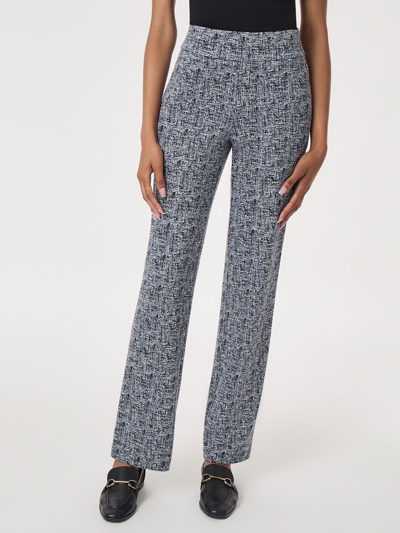 Petite Pull On Jacquard Straight Leg Pant