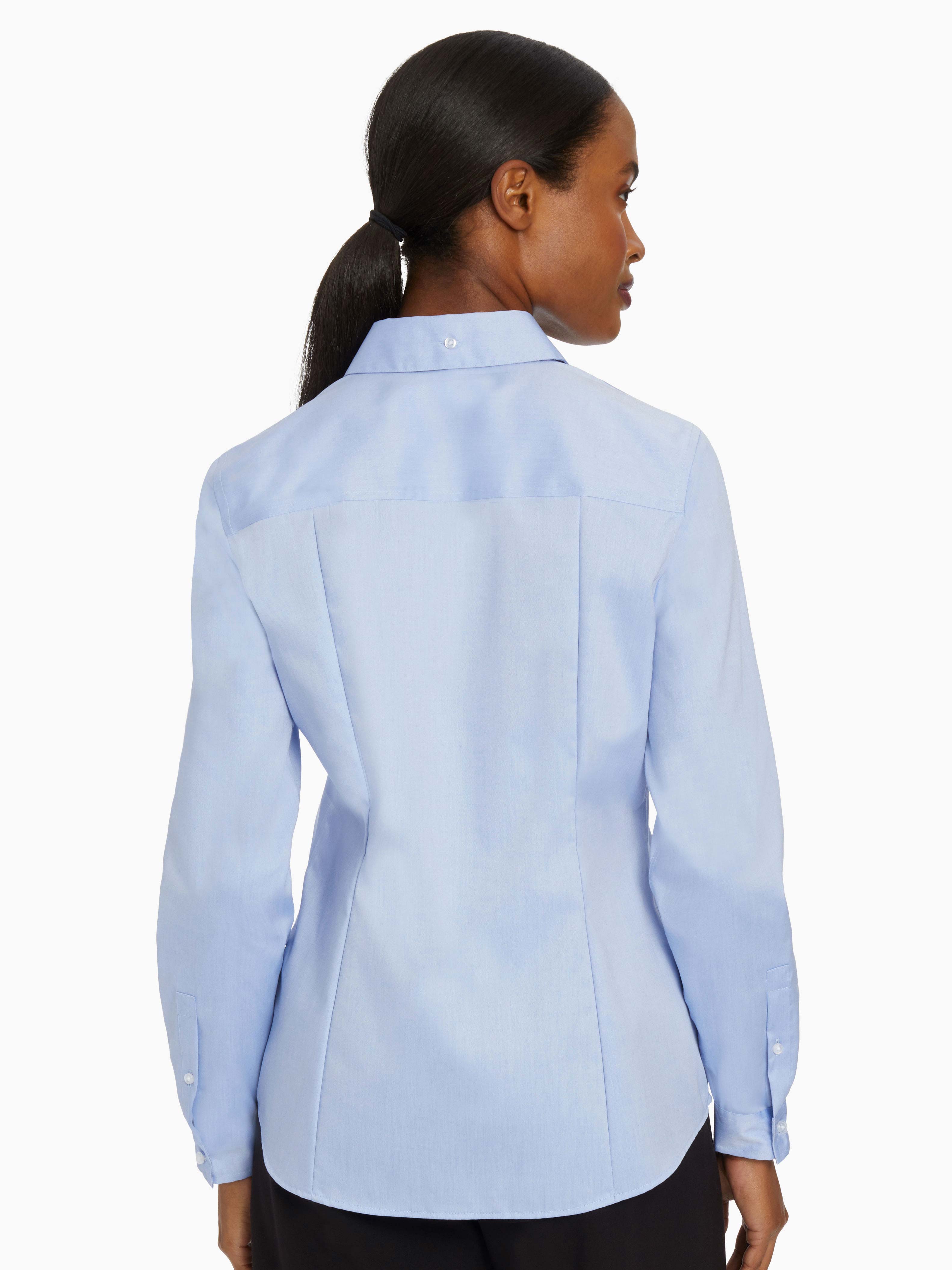 Blue Easy-Care Shirt - Button Front Shirt
