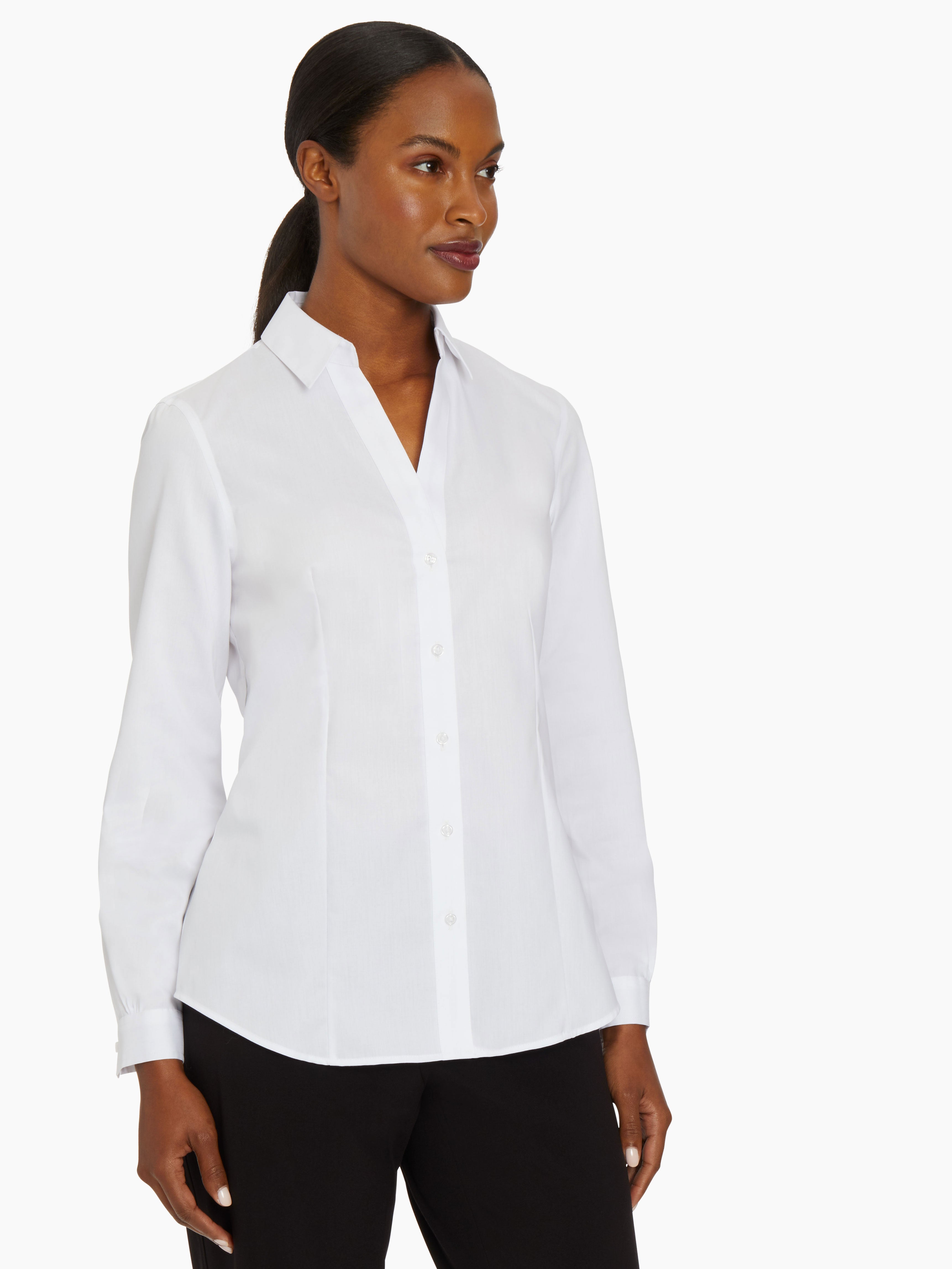 White Easy-Care Shirt - Button Front Shirt | Jones New York