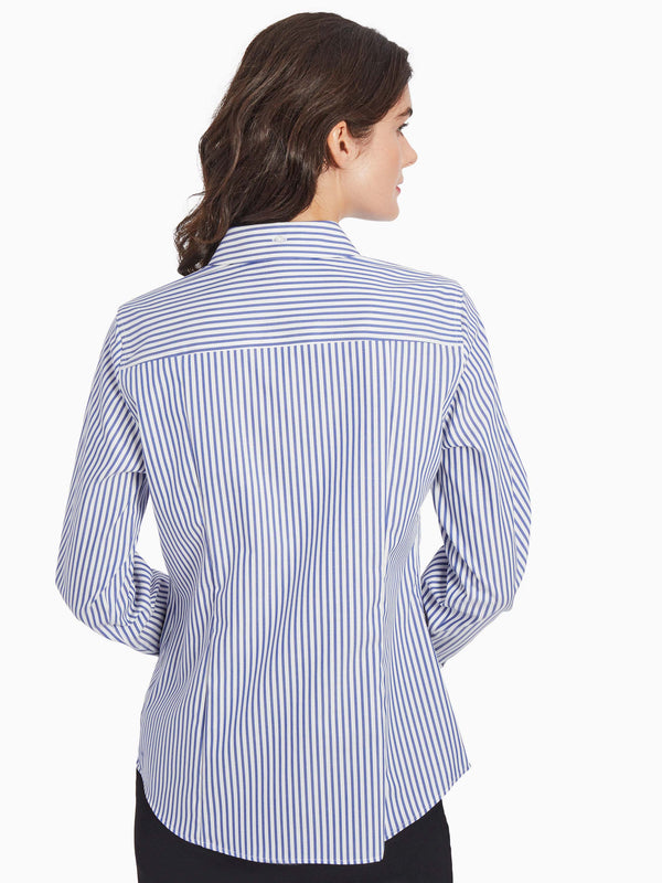 Blue and White Striped Button Up Shirt - Easy Care Shirt | Jones New York