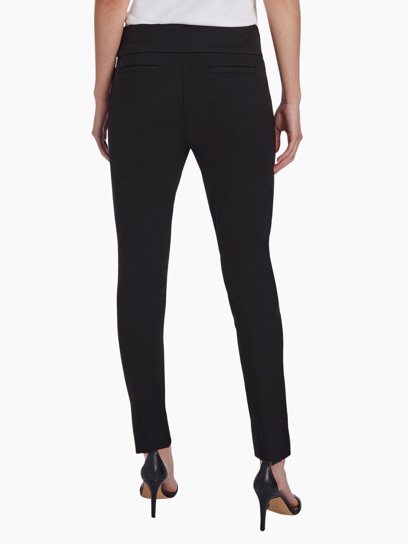 Style Co women's black casual pants L rayon nylon spandex waist 34 inseam  25
