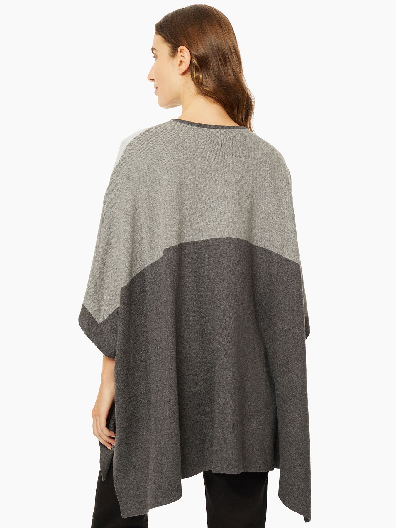 Colorblock Knit Cape