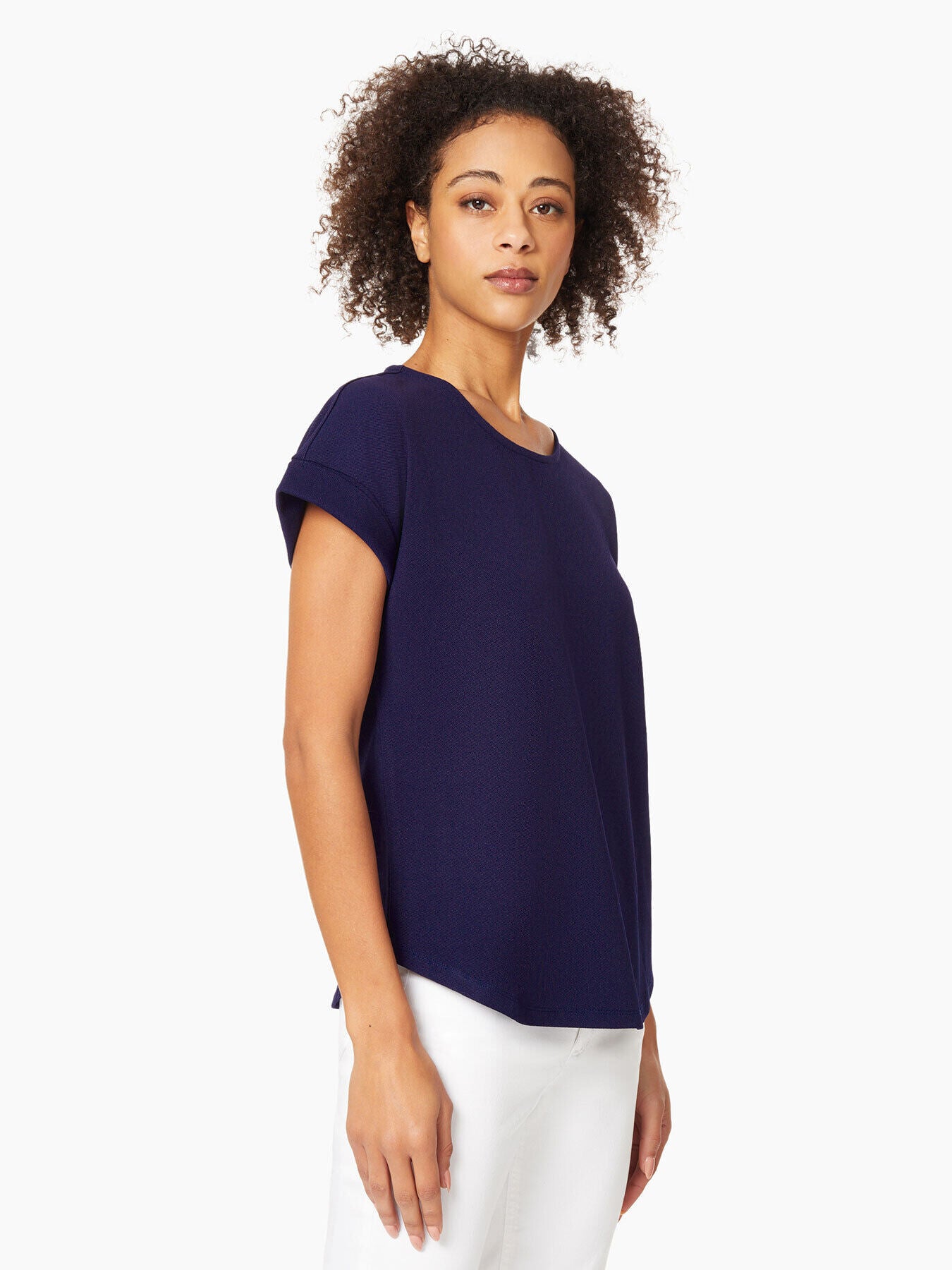 Jones New York Womens Top Sz XL Black White Striped Short Sleeve T Shirt  New