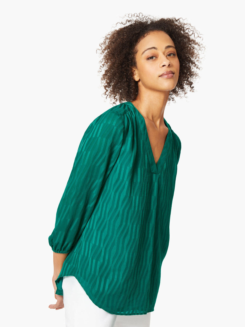 Chiffon Blouse - Kelly Green Blouse | Jones New York