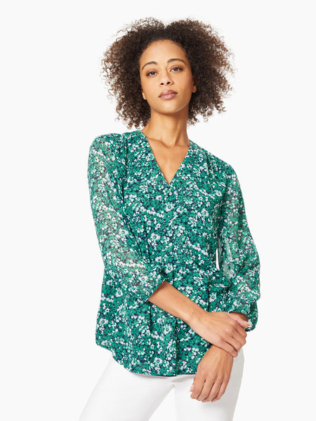 Willow & Root Crinkle Chiffon Top - Women's Shirts/Blouses in Greenlake