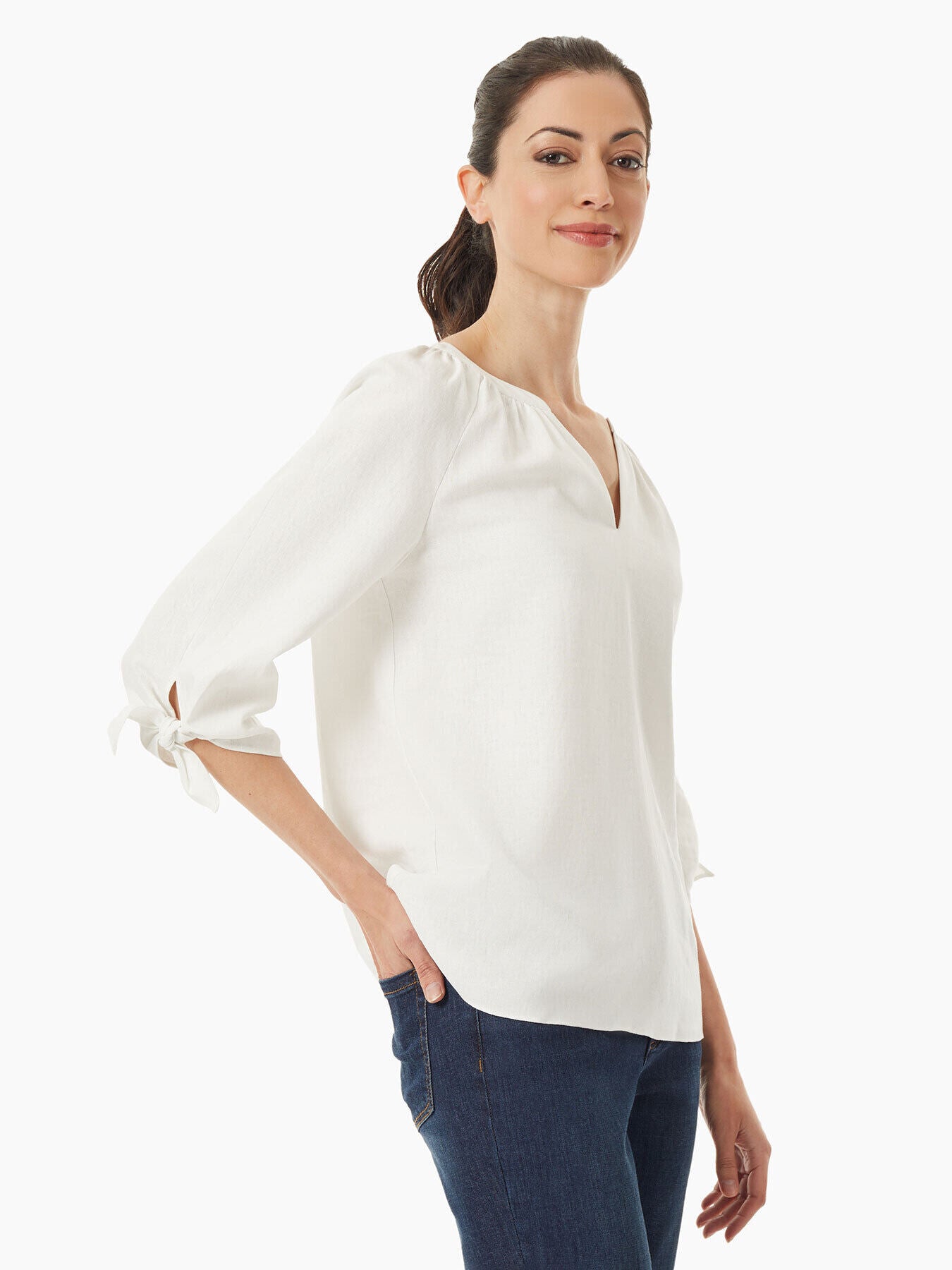 blouse with v neck